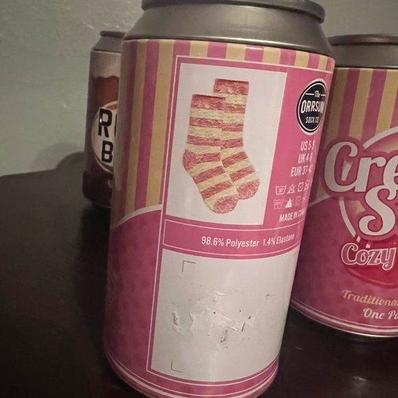 🤍🖤 The Orrsum Sock Co Cream Soda Socks In A Can - Picture 2 of 4